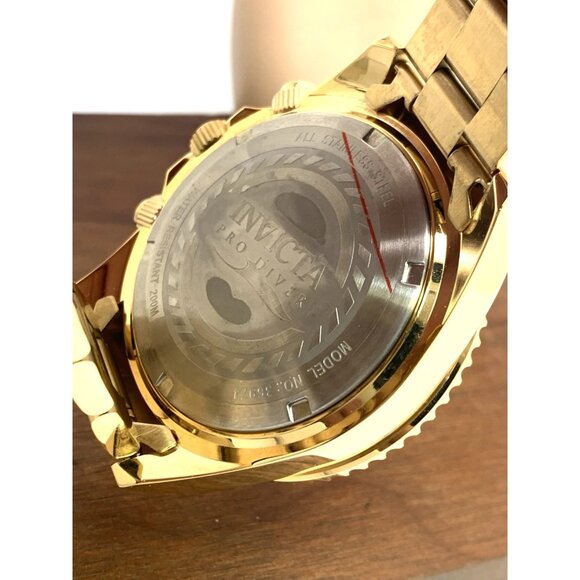 Invicta Men's Watch 36974 Pro Diver Quartz Chronograph Gold Steel Blue Dial 47mm - Picture 7 of 15